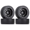WONFAST 4PCS 65mm RC Rally Car Rubber Tires and Plastic Vintage Wheel Rims 12mm Hex Compatible with 1/10 RC On-Road Rally Racing