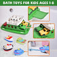 Toy Boat Bath Toys For Toddlers With 4 Mini Car Toys And 4 Bath Boat Squirters, Kids Ferry Boat For Bathtub Bathroom Pool Beach Toys