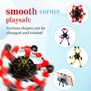 12PCS Fidget Toys Bulk Transformable Fidget Spinner Party Gifts Travel Sensory Toys for Easter Basket Stuffers Birthday Party Favours School Rewards