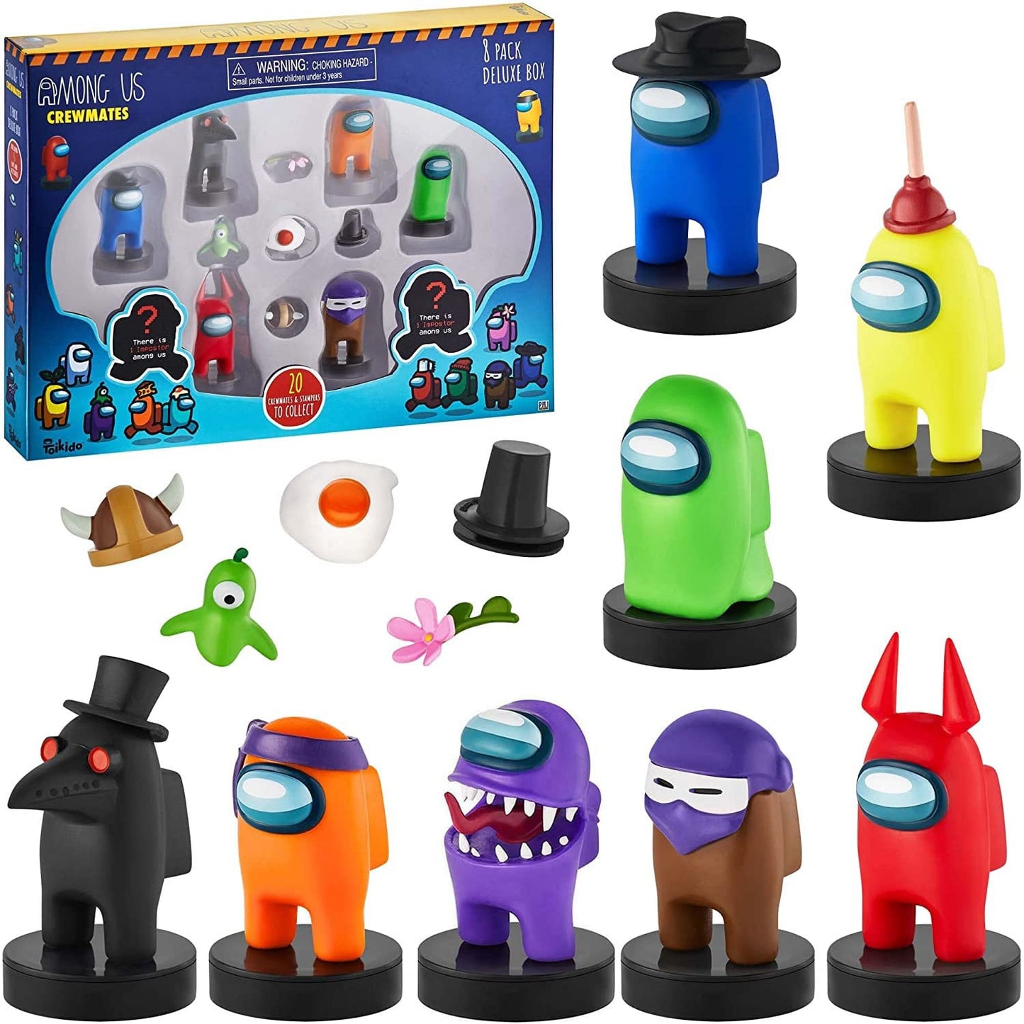 Among Us Stamps For Kids | 8 Among Us Stampers + 5 Accessories | Among Us Party Favors And Playable Collectibles | Among Us Toys For Boys And Girls | Mini Toys For An Among Us Party (B)