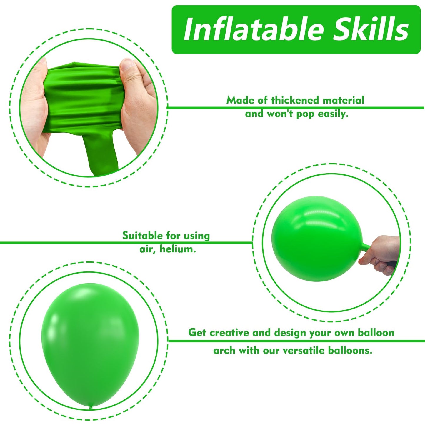 Nisocy Green Balloons Arch Garland Kit, 102Pcs 18In 12In 10In 5In Green Balloons Different Sizes For Birthday Wedding Baby Showe