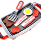PowerTRC Breakfast Kids Toy Grill Playset for Ages 4-8, Cooking Toys Play Grill Set for Kids, Pretend BBQ Grill with Realistic S