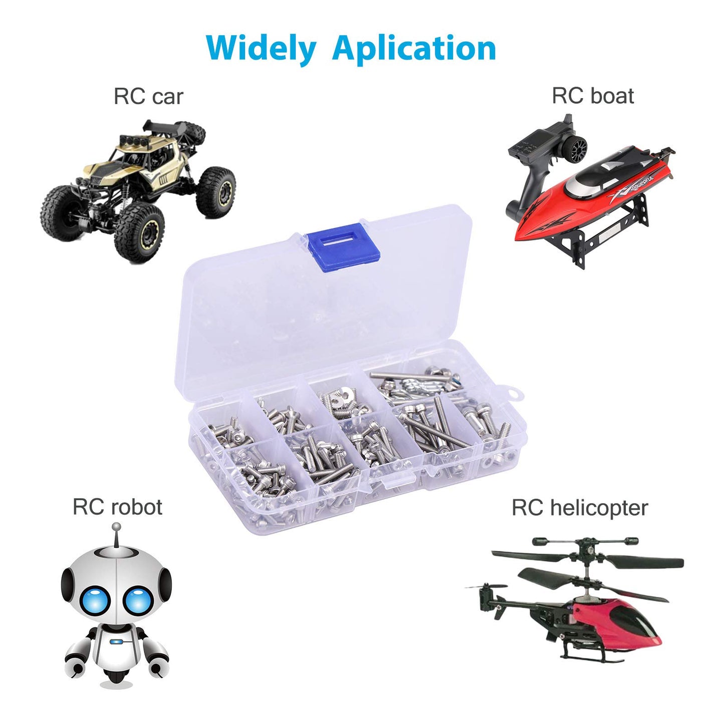 Lordhardware 205Pcs Rc Crawler Car Screw Tool Kit Diy Accessories Parts For 1/10 1/8 Rc Car Truck