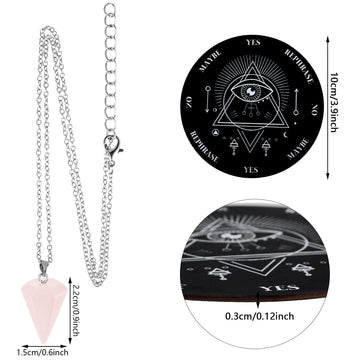 Jetec Wooden Pendulum Board Dowsing Divination Pendulum Witchcraft Altar Supplies With Crystal Necklace And Wooden Pendulum Boar