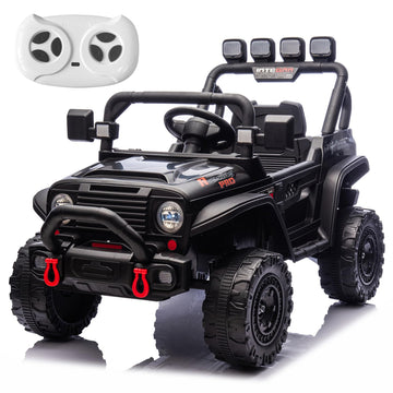 RunFast 24v Kids Ride on Car with Parent Remote Control Electric Ride on Toys for Kids 3-5 3.7mph Max Speed Battery Powered Large Seat with Safety Belt Aux Port Gift for Boy&Girl (Black  24V)