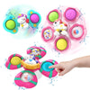 3PCS Suction Cup Fidget Spinner for Babies,Toddler Bath Toys,Airplane Car Travel Table & Window Sensory Toys for Toddlers,1 2 Ye