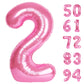 Pink 2 Balloon, Number Balloons 40 Inch, 2Nd Balloon Number Birthday Decorations, Second Two Birthday Party Supplies, Number 2 B