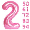 Pink 2 Balloon, Number Balloons 40 Inch, 2Nd Balloon Number Birthday Decorations, Second Two Birthday Party Supplies, Number 2 B