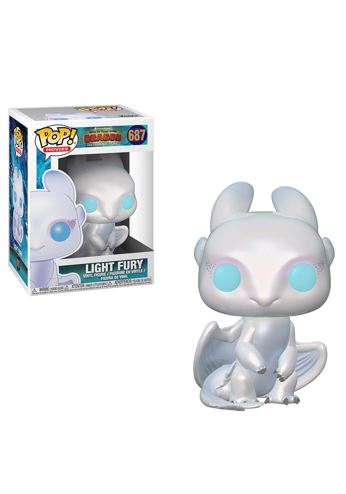 Funko Pop! How to Train Your Dragon 3 Light Fury Vinyl Figure - Multicolor, One Size, Model 36369