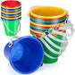 Didaey 24 Pcs 5 Inch Beach Bucket Sand Buckets Colorful Fun Plastic Pails And Sandcastle Mold For Kids Toddler Tool Summer Beach