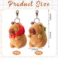 Simgoing 2 Pcs Capybara Plush Keychain Small Capybara Stuffed Animals Toy Pendant For Graduation Gifts Exchange Birthday Party Favor Decor Supplies(Turtle Bag, Strawberry Hood)