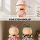 (3-Pack) 17cm Doll Clothes Set  Black Plaid Outfit & Pink Plaid Dress Set with Bow Clip and Metallic Details  Light Pink Fisherman Hat & Suspender Skirt for 17cm Doll  Cute Clothing