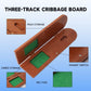GSE Games & Sports Expert 3-Track Wooden Cribbage Board Game with Playing Cards, Metal Pegs and Storage Area, Classic Three-Pers