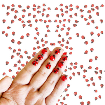 100Pcs Mini Ladybug Decor For Dollhouse Resin Tiny Ladybugs For Crafts Micro Miniature Ladybug For Fairy Garden Dollhouse Micro