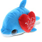 Dollibu I Love You Valentine Plush Big Eye Blue Dolphin - Cute Stuffed Animal With Red Heart And Name Personalization Gift For Valentines Day, Birthday, Anniversary, Romantic Date - 6 Inches