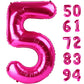 Hot Pink 5 Balloon, Number Balloons 40 Inch, 5Th Birthday Balloon Decorations, Hot Pink Party Supplies, 5 Number Balloons, Numbe