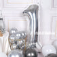 Aule 40 Inch Big Silver 1 Balloon Number Large Foil Helium Number Balloons 0-9 Jumbo Giant Happy 1St Birthday Party Decorations