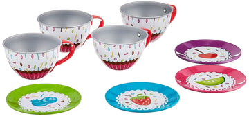 Schylling Cupcakes Tin Tea Set Multi-colored, Small