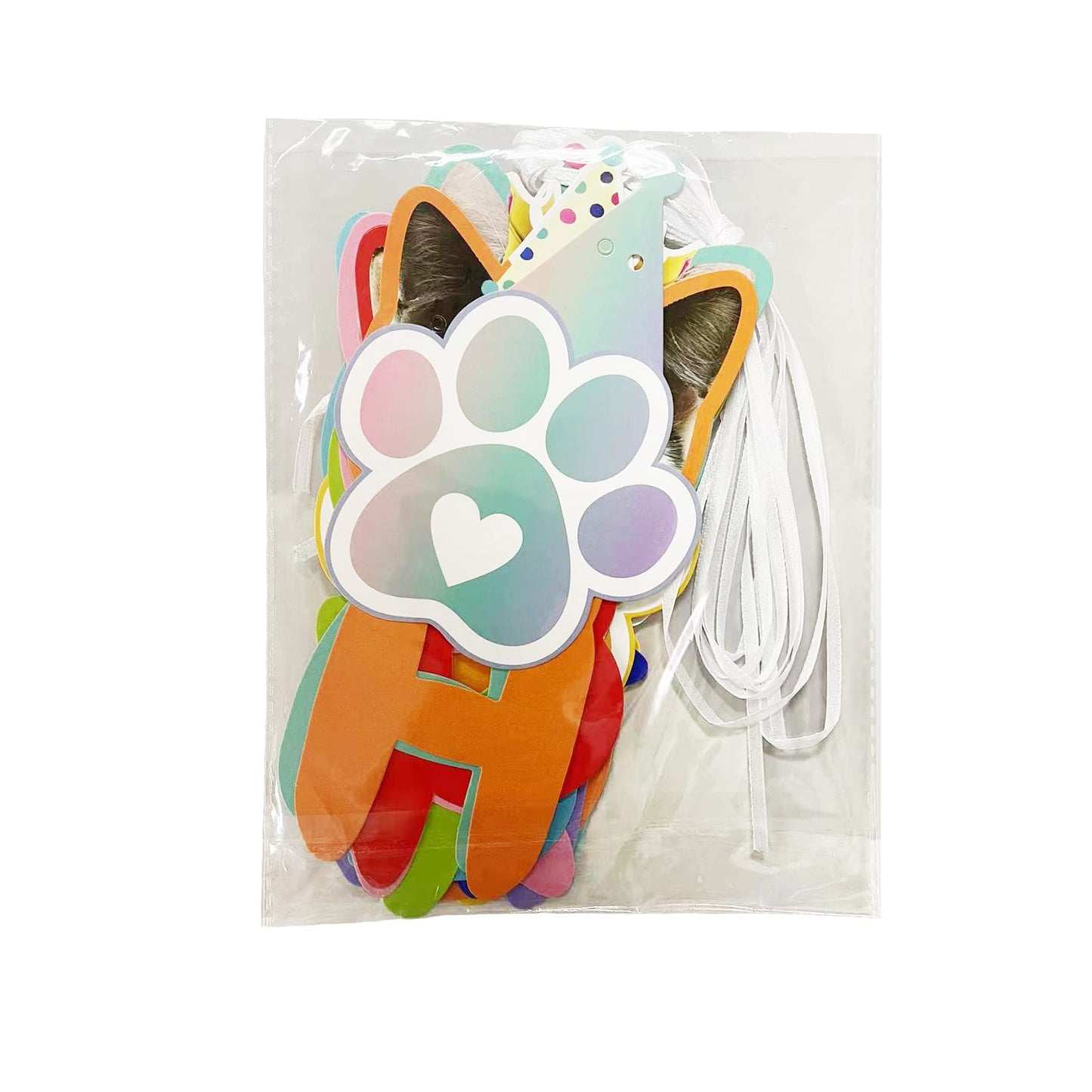 Tsj Happy Birthday Cat Birthday Banner, Cat Face Party Banner, Kitty Cat Theme Party Bunting Decoration For Cat Adoption Birthda