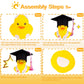 CoFuBcad Graduation Ducks Car Dashboard Decorations 2Pack Rubber Duck Car Ornaments with Mini Graduation Hats Sashes Glasses