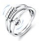 MILACOLATO 925 Sterling Silver Anxiety Ring for Women Men Fidget Peace Rings for Anxiety Stress Reliever Spinner Ring Retro Adju