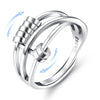 MILACOLATO 925 Sterling Silver Anxiety Ring for Women Men Fidget Peace Rings for Anxiety Stress Reliever Spinner Ring Retro Adju