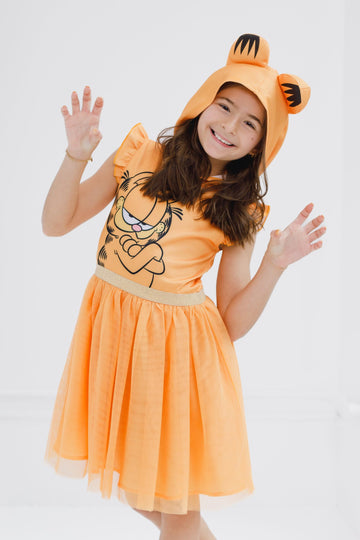 Garfield Big Girls Cosplay Tulle Dress Orange 14-16