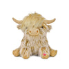 Tonpect Highland Cow Plush Toy, Mooing Sound, 9" Ginger Color, Cotton, Model Toys106