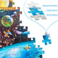 Puzzles For Kids Ages 8-10 Year Old - Solar System Planets, 200 Pieces Spacewalk Jigsaw Puzzles For Kids Ages 6-8, Learning Educ