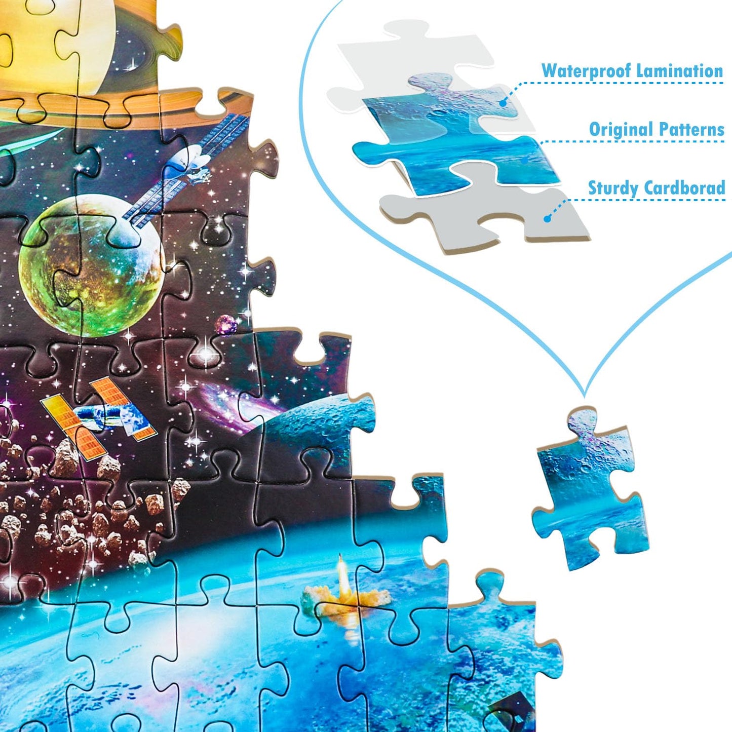 Puzzles For Kids Ages 8-10 Year Old - Solar System Planets, 200 Pieces Spacewalk Jigsaw Puzzles For Kids Ages 6-8, Learning Educ