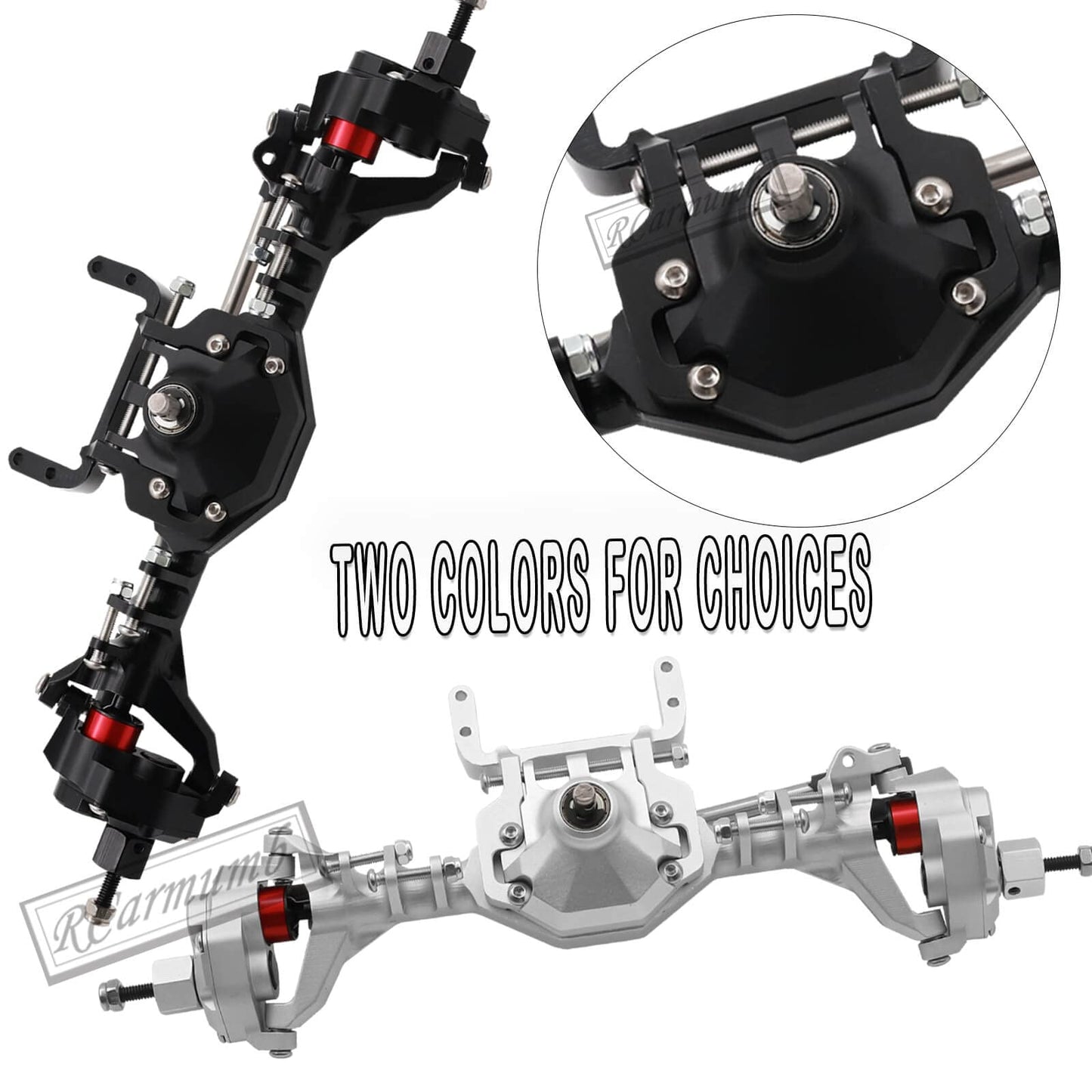 Rcarmumb RC Front Rear Portal Axle Upgrades Part for 1/10 Crawler Axial SCX10 90046/90047,Aluminum Alloy Front Rear Portal Axle