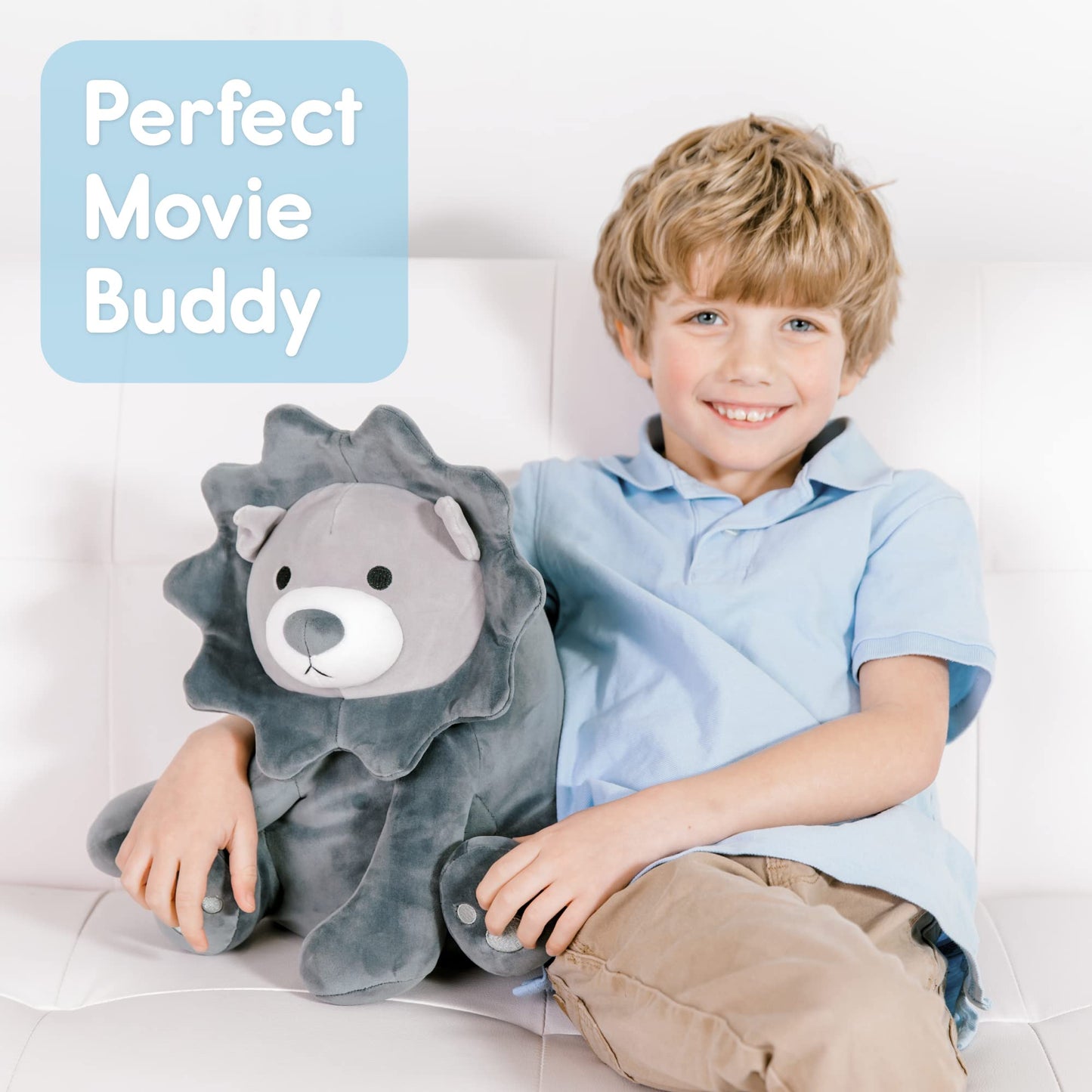 Snuggie Buggies Stuffed Animal Lion Gray | Ultra Soft Plushie Cute Stuffed Lion | Plush Safari Stuffed Animals For Kids