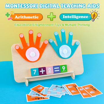 Educational Number Learning Toys For Toddlers 2-4 Years, Kids Finger Counting Montessori Math Number Blocks Homeschool Supplies, Prechool Math Teaching Aids Gift For Boys And Girls 3 4 5 6 Years Old
