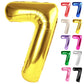 Gold Number 7 Balloon 40 Inch, 7 Balloon Number, 7Th Birthday Decorations, Gold Party Supplies For Boys Girls