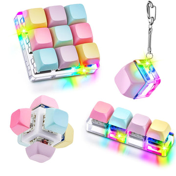 4 Pcs Decompression Toys Keyboard Clicker Toy Keyboard Cube Toy Mechanical Key Toy Keyboard Button Stress Relief for mature-themed Gifts to Relief Pass Time (Trendy)