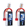 Zeee 2S 2200mAh Shorty Lipo Battery 7.4V 50C RC Battery with Deans Connector Soft Pack for 1/16 Slash RC Car RC Truck RC Helicop