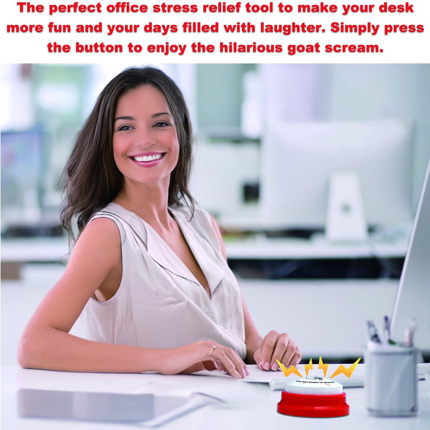 Freetoes Screaming Goat Sound Button,Screaming Goat Desk Toy Talking Button,Funny Gag Gifts For Men Women,Weird Things Office Pr