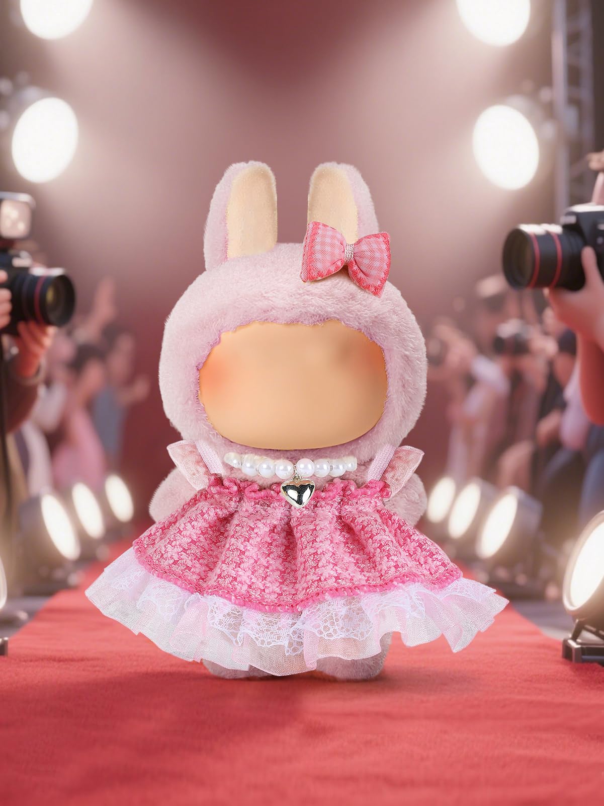 Unique Clothes Set For 17Cm Dolls - Elegant Plaid Skirt Bow Pearl Necklace Outfit Accessories For Dress Up Dolls Play & Collecto