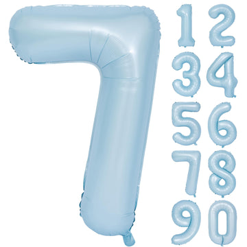 40 In Matte Blue Number Balloons Helium Foil Mylar Balloon Birthday Party Banquet Decoration Digital 7