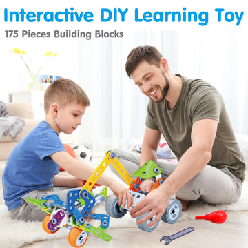 Moontoy 11 In 1 Stem Toys For 4 5 6 7 8+ Year Old Boy Birthday Easter Gift 175 Pcs Building Toys For Kids Ages 4-8 5-7 6-8 4-6 Erector Set Educational Blocks Construction Stem Activities Creative Game