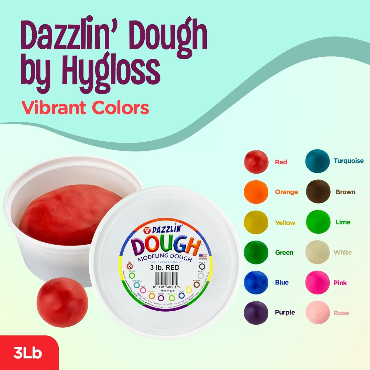 Hygloss Play Modeling Dough - Red and Green Dough Unscented - Safe & Non-Toxic for Kids Arts & Crafts - Party Favors - Classroom