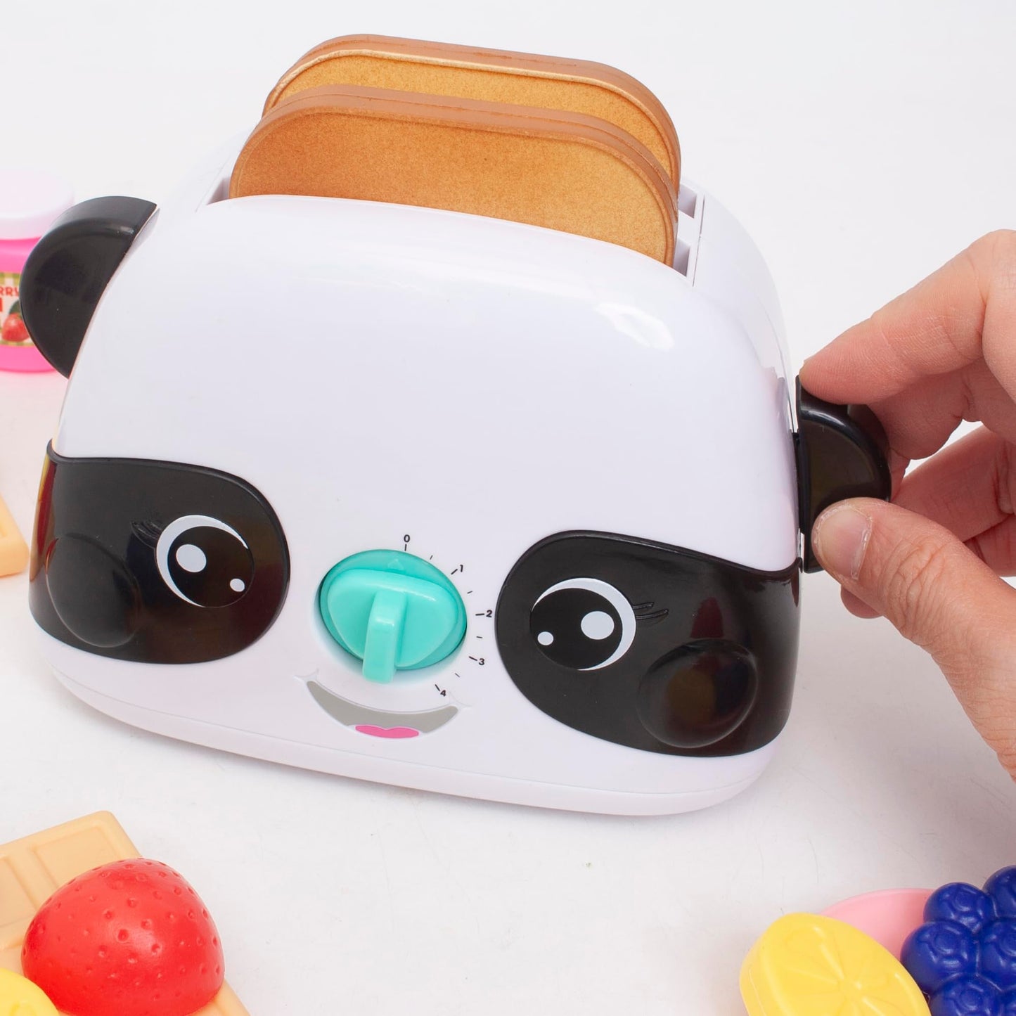 Boley Zoo Troop: Panda Toaster - 17 Pieces - Animal Themed Kitchen Appliance With Pop-Up Action, Toast & Food Accessories, Kitch