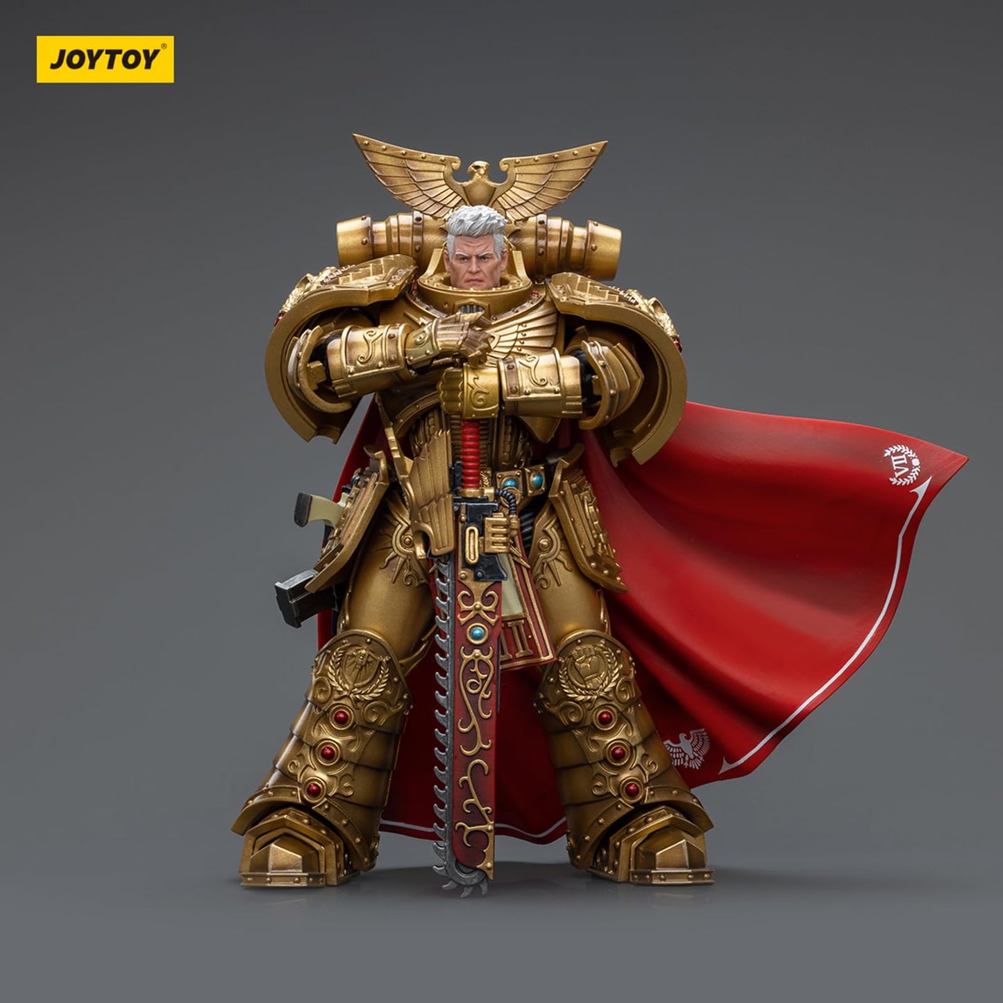 JOYTOY 1/18 Action Figure - Warhammer 40k Imperial Fists Rogal Dorn, 7" Black Model, Primarch of The Vllth Legion
