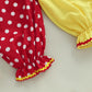 Aiwpstoin Toddler Baby Clown Costume Boy Girl Funny Halloween Outfit Contrast Color Long Sleeve Jumpsuit with Hat (Red, 4-5T)
