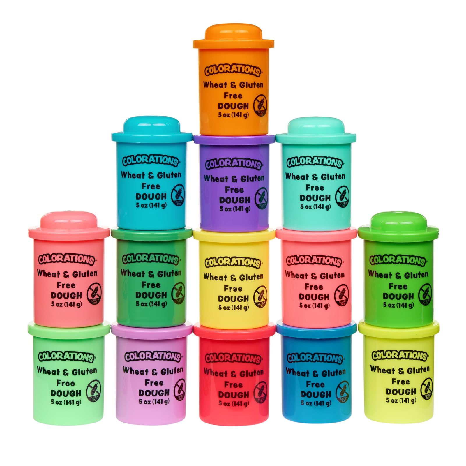 Colorations Wheat & Gluten Free Dough Variety Pack - 14 Colors (5 oz Each) | Non-Toxic, Play Dough, Bulk Set, Sensory Kit, Party