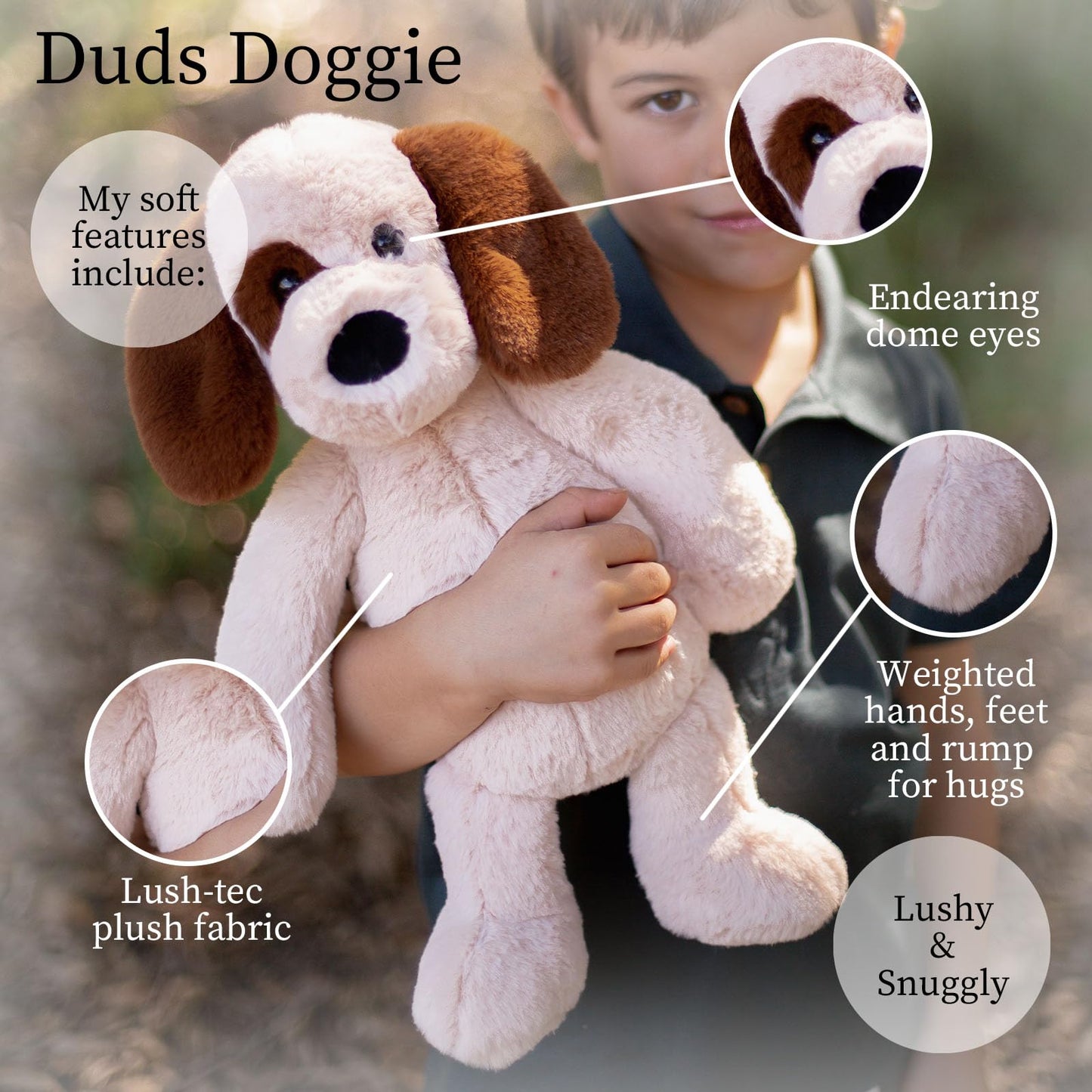 Worlds Softest Plush Duds Doggie, Lushee, Large, 16 Stuffed Animal for Baby, Toddler, Kids, Adults - Soft, Huggable Stuffed Dog