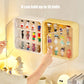 Clear Display Case For Figures, Wall-Mounted Doll Storage Box, Adjustable Display Stand With Door Dust And Moisture Proof Suitable For Lego Collectibles Action Figures Pop Mart (Green)