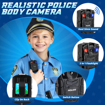 Luucio Police Costume For Kids, Kids Police Officer Costume For Boys With Police Accessories, Halloween Costumes For Boys