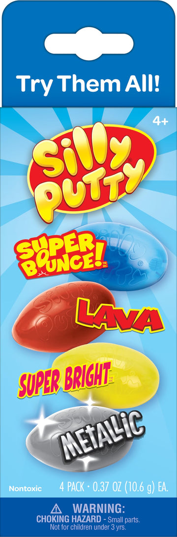 Crayola Silly Putty Specialty Variety Pack, 4 Ct, Fidget Toys for Kids, Sensory Putty