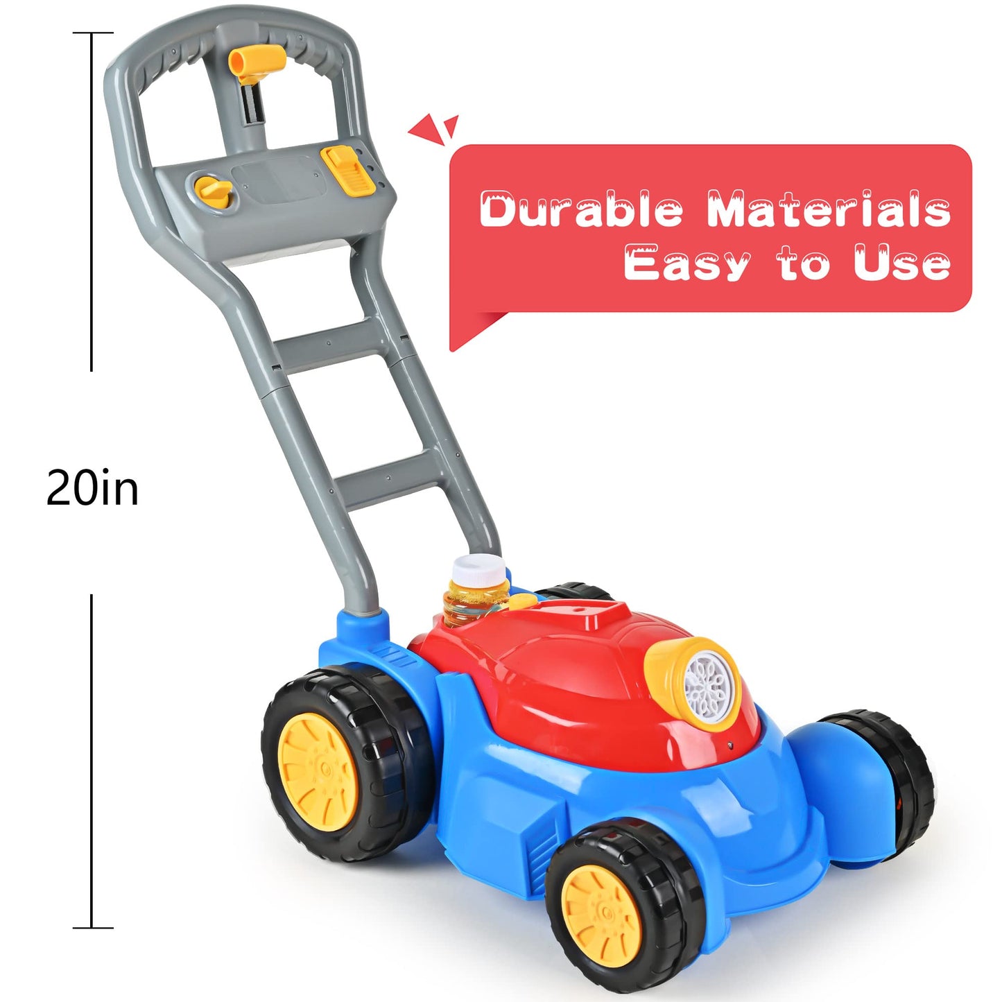 Upgraded Bubble Lawn Mower Toddler Toys, Kids Bubbles Toys For Boys Girls Age 1 2 3 4 5 6 Year Old, Toddler Birthday Outdoor Par
